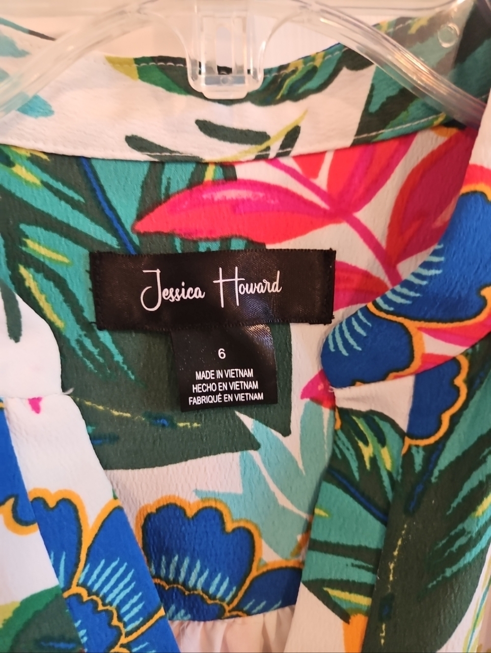 NWT Jessica Howard Dress 6 Floral Tropical Destination Resort Lined Pockets - Picture 3 of 11